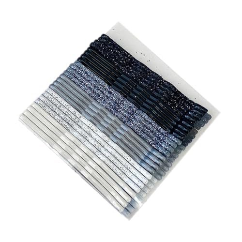 Blausky 1 Satz 24 Stück Bobby Pins 5 cm,Farbverlauf Haarnadeln klein,U-förmige Haarklemmen,Metal Hair pin Glitzer Haarnadel Haarspangen für Frauen und Damen Hair Styling Friseursalon,Schwarz von Blausky