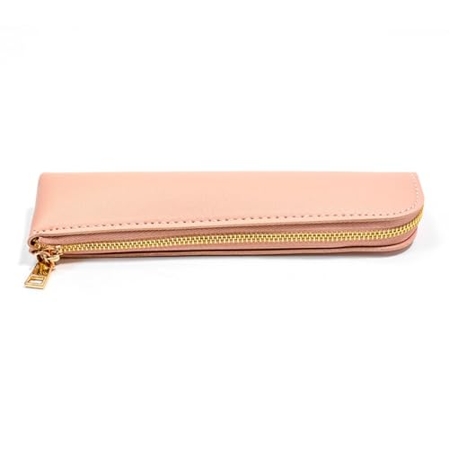 Blausky 2 Stück Federmäppchen Leder,Kunstleder Schlamppermäppchen Vintage Federmappe Stiftemappe aus PU,Tragbar Schreibwarentasche Schlamper-Mäppchen Stifteetui für Büro,Schule,L 19.5x5.5x2cm,Rosa von Blausky