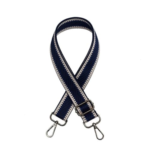 Blausky 3.8cm Breiter Taschengurt für Damen & Herren,Verstellbarer Schultergurt mit Karabiner Ersatz Schulterriemen Taschenriemen DIY Taschenband für Taschen Canvas Handtasche,Blau-Schwarz von Blausky