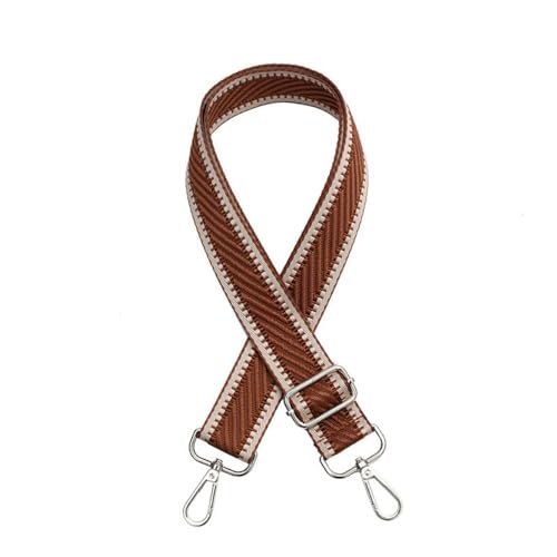Blausky 3.8cm Breiter Taschengurt für Damen & Herren,Verstellbarer Schultergurt mit Karabiner Ersatz Schulterriemen Taschenriemen DIY Taschenband für Taschen Canvas Handtasche,Dunkelbraun-Silber von Blausky