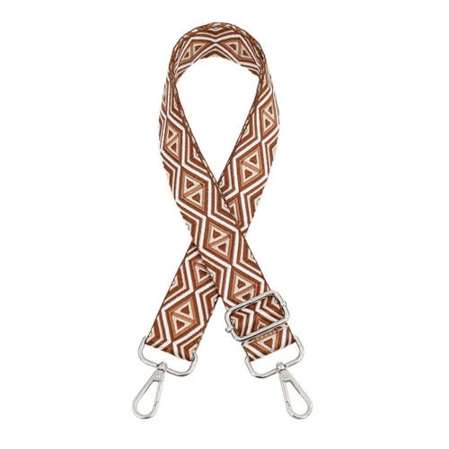 Blausky Karierter Schulterriemen,3.8cm Breite Verstellbarer Schultergurt Tragegurt Taschengurte zum Wechseln mit Silber Karabiner Universeller Langer Riemen für Damen Herren 75-130cm,Braun von Blausky