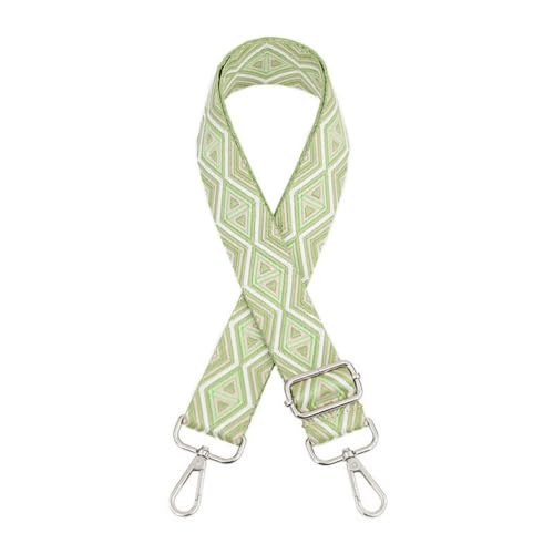 Blausky Karierter Schulterriemen,3.8cm Breite Verstellbarer Schultergurt Tragegurt Taschengurte zum Wechseln mit Silber Karabiner Universeller Langer Riemen für Damen Herren 75-130cm,Hellgrün von Blausky