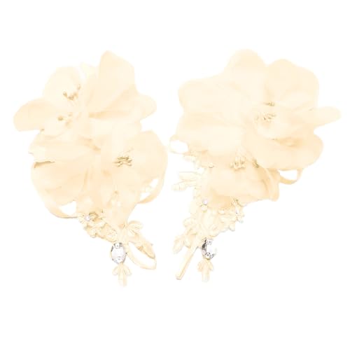 Blausky Spitzenhandschuhe,Elegant Brauthandschuhe Fingerlose Handschuhe Kurz Blumen Spitze Handschuhe Blumenhandgelenk Vintage Hochzeitshandschuhe für Hochzeitsfest Oper Dinner Party,Champagner von Blausky