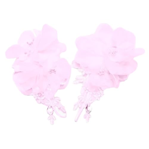 Blausky Spitzenhandschuhe,Elegant Brauthandschuhe Fingerlose Handschuhe Kurz Blumen Spitze Handschuhe Blumenhandgelenk Vintage Hochzeitshandschuhe für Hochzeitsfest Oper Dinner Party,Rosa von Blausky