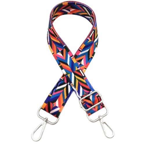 Blausky Taschengurt 3.8cm Breit,Damen Taschengurte zum Wechseln Verstellbarer Schultergurt Bunter Schultergurt Taschenband für Taschen Trageriemen Taschenriemen Handtaschen,Bunt+Silber von Blausky