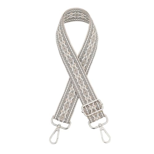 Blausky Verstellbarer Schultergurt Breit 3.8cm für Damen & Herren,Taschengurt Taschengurte zum Wechseln Schulterriemen mit Karabiner für Schultertaschen Handtaschen Crossbody,Grau + Silber von Blausky