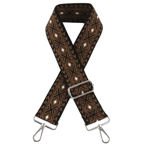 Blausky Verstellbarer Taschengurte 75-135cm,5cm Breiter Damen & Herren Taschenband,Schultergurt zum Wechseln Tragegurt Riemen mit Silber Karabiner DIY Zubehör für Handtaschen,Dunkelbraun von Blausky