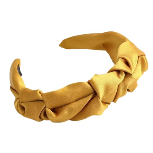Breite Haarreifen Damen,Plissierte Haarband Stoff-Stirnbänder Rutschfest elastische Haarreif Vintage Kopfband Kopfbedeckung Haarschmuck für Frauen Yoga Sport Reisen,Satin-Gelb Breite Haarreifen Damen,Plissierte Haarband Stoff-Stirnbänder Rutschfest elastische Haarreif Vintage Kopfband Kopfbedeckung Haarschmuck für Frauen Yoga Sport Reisen,Satin-Gelb von Blausky