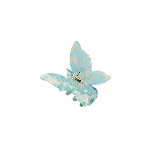 Damen Haarklammer,6.5cm Haarspangen aus PVC Rutschfestes Haar Jaw Clips Bunte Schmetterlings Haarklammern Haarschmuck Frauen Haarstyling Zubehör für Dünnes Und Dickes Haar,Blau von Blausky