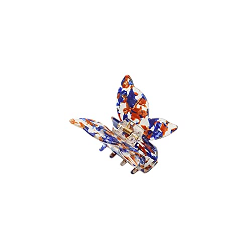 Damen Haarklammer,6.5cm Haarspangen aus PVC Rutschfestes Haar Jaw Clips Bunte Schmetterlings Haarklammern Haarschmuck Frauen Haarstyling Zubehör für Dünnes Und Dickes Haar,Marineblau von Blausky
