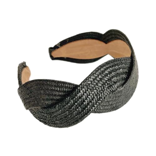 Gewebtes Stirnband für Damen,5.5cm Breit Kopfband Bohemian Haarbänder Sommer Haarreif Elastische Criss Cross Haarreifen Haarbänder Haarschmuck für Strand Garten & Täglich,Schwarz Gewebtes Stirnband für Damen,5.5cm Breit Kopfband Bohemian Haarbänder Sommer Haarreif Elastische Criss Cross Haarreifen Haarbänder Haarschmuck für Strand Garten & Täglich,Schwarz von Blausky