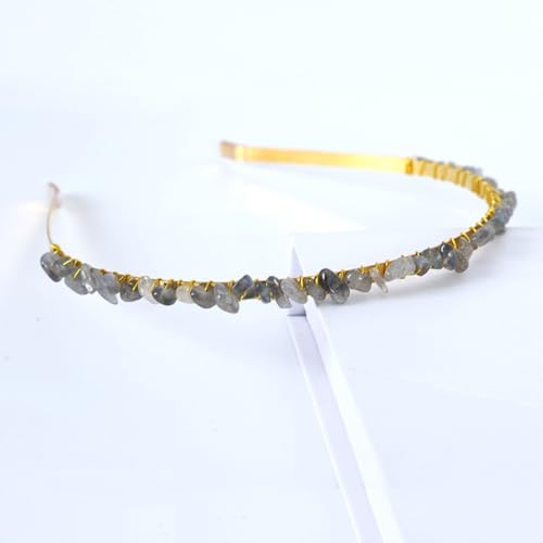 Kristall Haarbänder,Glitzer Haarreif Kristall Strass Stirnband Metall Haarreifen Elegant Kristallperlen Haarband Party Abschlussball Kopfbedeckung Haarschmuck zum Frauen und Damen,Grau von Blausky