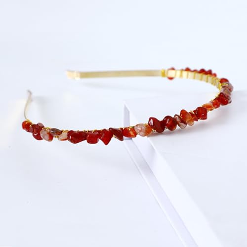 Kristall Haarbänder,Glitzer Haarreif Kristall Strass Stirnband Metall Haarreifen Elegant Kristallperlen Haarband Party Abschlussball Kopfbedeckung Haarschmuck zum Frauen und Damen,Rot A von Blausky