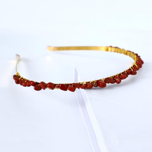 Kristall Haarbänder,Glitzer Haarreif Kristall Strass Stirnband Metall Haarreifen Elegant Kristallperlen Haarband Party Abschlussball Kopfbedeckung Haarschmuck zum Frauen und Damen,Rot B von Blausky