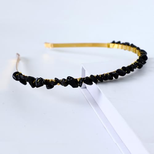 Kristall Haarbänder,Glitzer Haarreif Kristall Strass Stirnband Metall Haarreifen Elegant Kristallperlen Haarband Party Abschlussball Kopfbedeckung Haarschmuck zum Frauen und Damen,Schwarz von Blausky