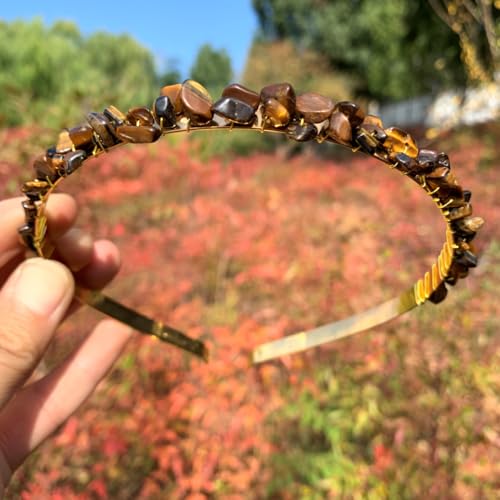 Kristall Haarbänder,Glitzer Haarreif Metall Haarreifen Kristall Strass Stirnband Elegant Kristallperlen Haarband Party Abschlussball Kopfbedeckung Haarschmuck zum Frauen und Damen,Braun von Blausky