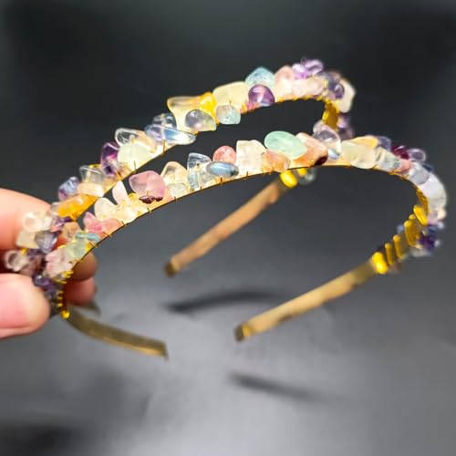 Kristall Haarbänder,Glitzer Haarreif Metall Haarreifen Kristall Strass Stirnband Elegant Kristallperlen Haarband Party Abschlussball Kopfbedeckung Haarschmuck zum Frauen und Damen,Gelb A von Blausky