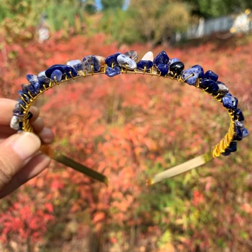 Kristall Haarbänder,Glitzer Haarreif Metall Haarreifen Kristall Strass Stirnband Elegant Kristallperlen Haarband Party Abschlussball Kopfbedeckung Haarschmuck zum Frauen und Damen,Königsblau A von Blausky