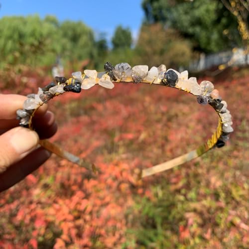 Kristall Haarbänder,Glitzer Haarreif Metall Haarreifen Kristall Strass Stirnband Elegant Kristallperlen Haarband Party Abschlussball Kopfbedeckung Haarschmuck zum Frauen und Damen,Schwarz Weiß von Blausky
