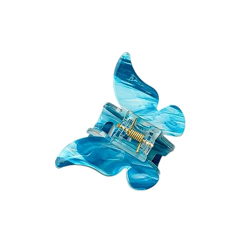 Mehrfarbige Haarnadeln,Klein Schmetterling Haarspangen,Bunter Schmetterling Hair Claw Clips,Niedliche Acryl Haarklammern für Damen Rutschfestes,für Frauen Dick/Dünn Haar,6 x 4.5 cm,Marineblau von Blausky