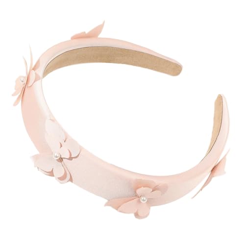 Schmetterling Haarreifen für Frauen,Gepolstert Stirnband 3cm Breit Vintage Stoff-Haarreif Haarband Elastische Haarbänder Haarschmuck Anti-Rutsch für Makeup Dusche Hautpflege,Rosa von Blausky