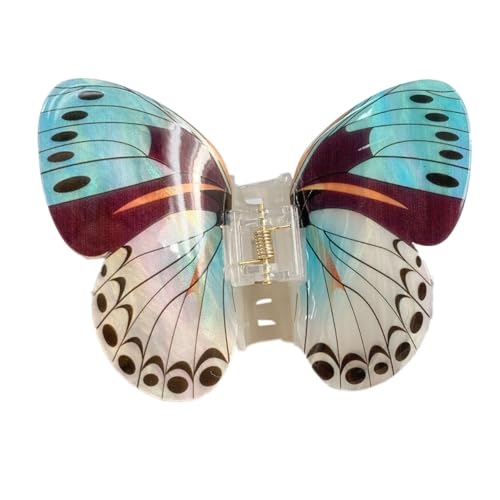 Schmetterling Haarspange,Haar Clips Französisch Haarklauenclips Mittelgroß Butterfly Claw Clip Rutschfest Haarclips Acryl Haarklammer für dickes,dünnes Haar,Frauen und Damen,Blaubraun 10.5x7.7cm von Blausky