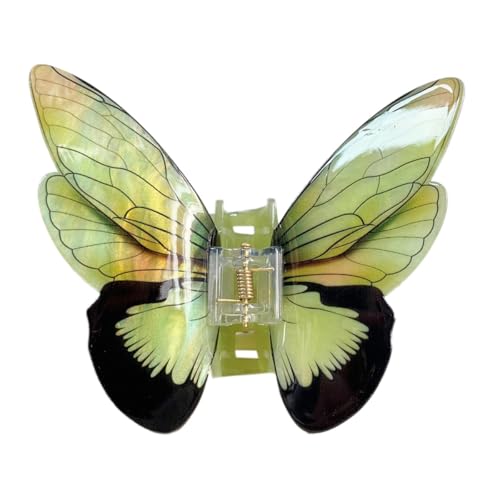 Schmetterling Haarspange,Haar Clips Französisch Haarklauenclips Mittelgroß Butterfly Claw Clip Rutschfest Haarclips Acryl Haarklammer für dickes,dünnes Haar,Frauen und Damen,Grünschwarz 10.8x8cm von Blausky