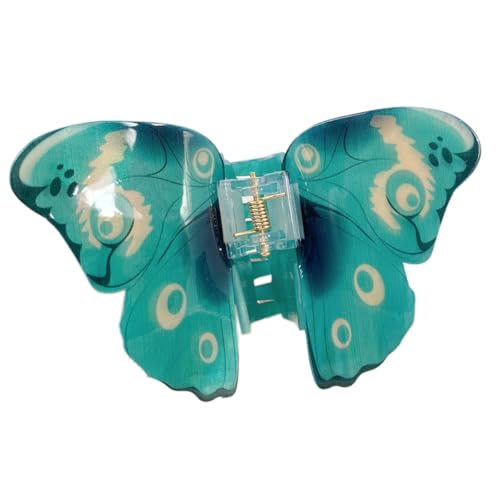 Schmetterling Haarspange,Haar Clips Französisch Haarklauenclips Mittelgroß Butterfly Claw Clip Rutschfest Haarclips Acryl Haarklammer für dickes,dünnes Haar,Frauen und Damen,Seeblau 11x6.6cm von Blausky