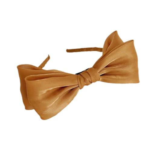 Stirnbänder Damen,Haarreifen mit Groß Schleife Kopfschmuck Stoff Stirnbänd Elegant Tüll-Bow Haarband Dünnes Haarbänder Haarschmuck für Valentinstag Weihnachten Cosplay Party,Khaki von Blausky