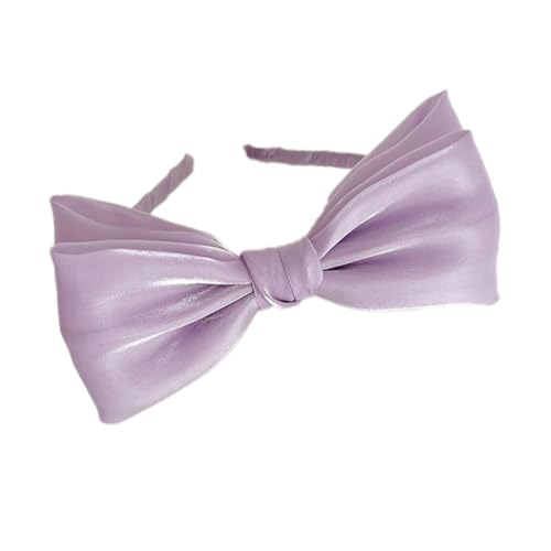 Stirnbänder Damen,Haarreifen mit Groß Schleife Kopfschmuck Stoff Stirnbänd Elegant Tüll-Bow Haarband Dünnes Haarbänder Haarschmuck für Valentinstag Weihnachten Cosplay Party,Lila von Blausky