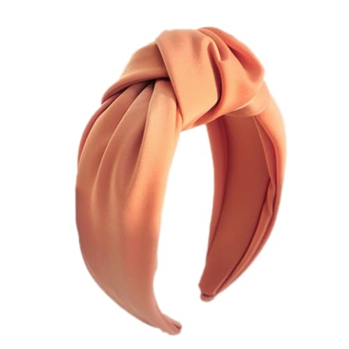 Stoff Haarband für Damen,Boho Verknotet Stirnband 6cm Breite Retro Kopfband Haaraccessoires Anti-Rutsch Satin Haarreifen Geknotetes Haarreifen Haarschmuck mit Knoten,Wassermelonenrot von Blausky