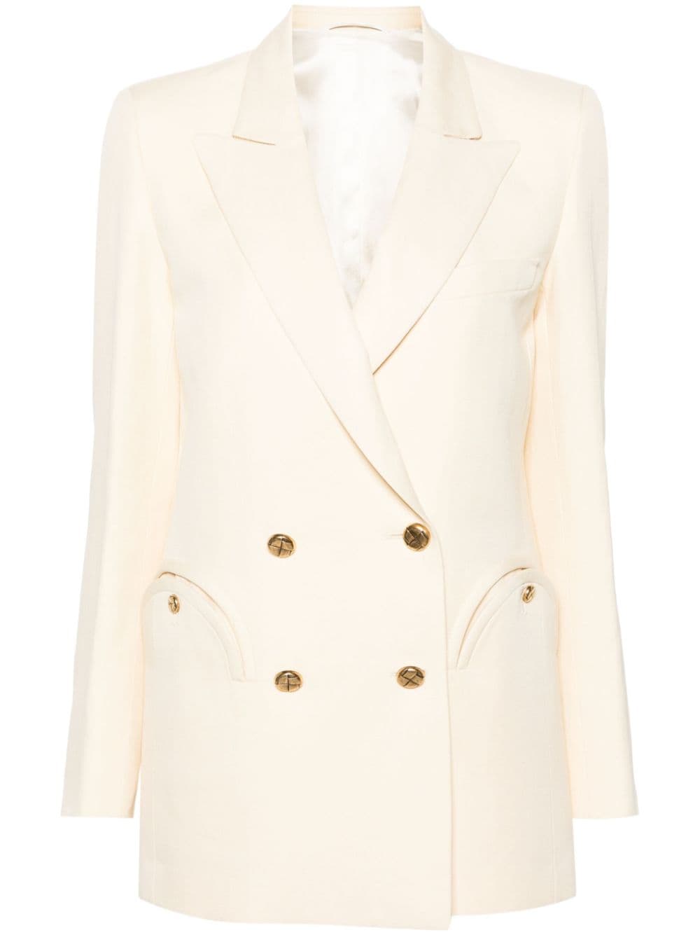 Blazé Milano Doppelreihiger Savannah Butter Everyday Blazer - Nude von Blazé Milano