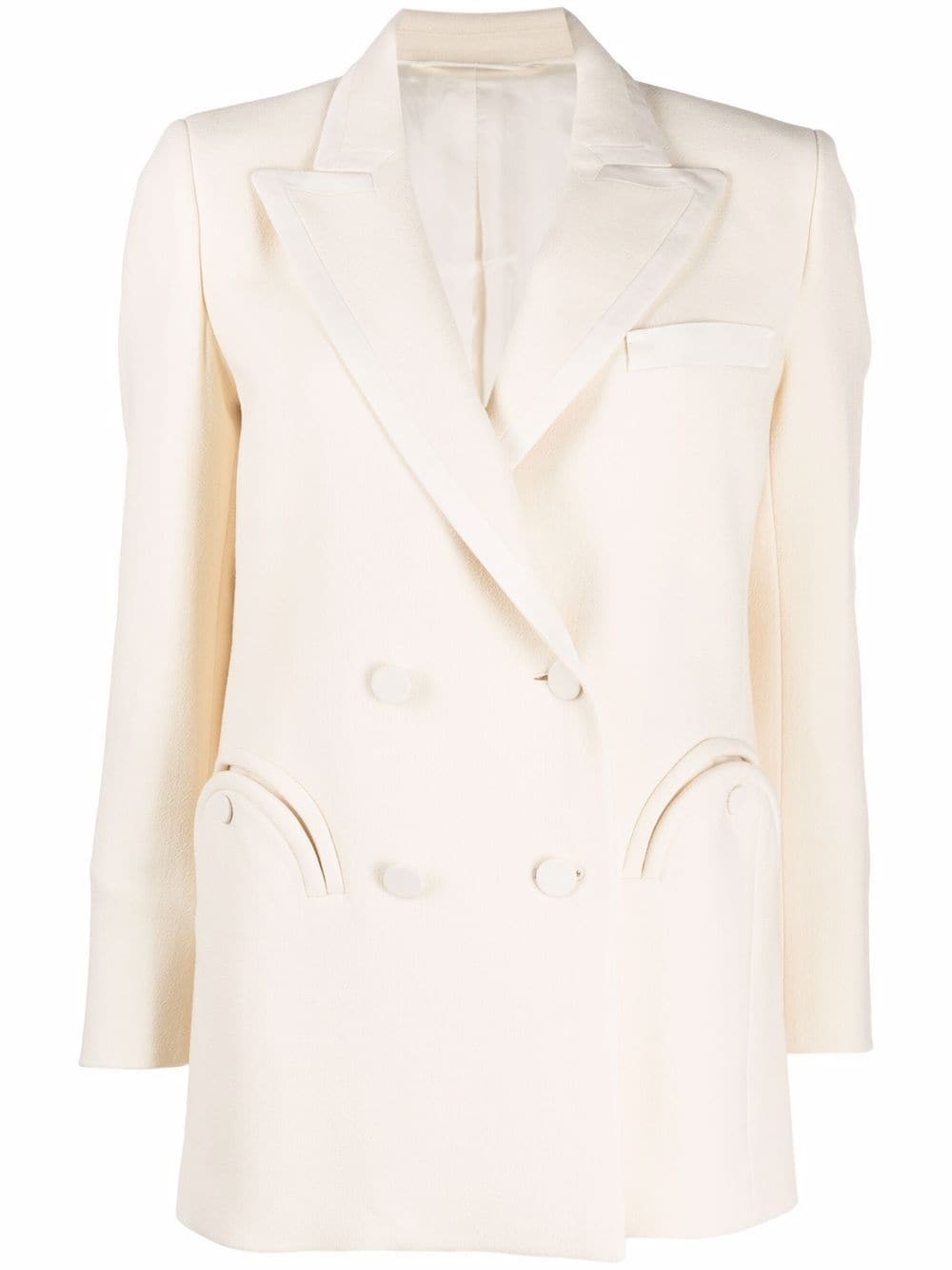 Blazé Milano Doppelreihiger Seidenblazer - Nude von Blazé Milano