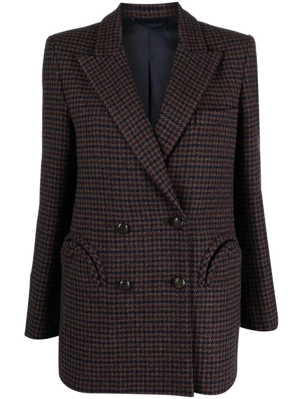 Blazé Milano Blazer mit Hahnentrittmuster - Braun von Blazé Milano