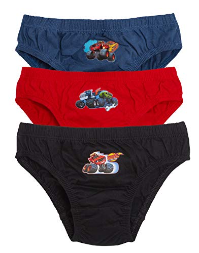 Blaze Jungen und die Monster-Maschinen Slips Kinder Unterwäsche Trunks Unterhosen (3 Stück), Blau/Rot/Schwarz, 5-6 Jahre von Blaze And The Monster Machines