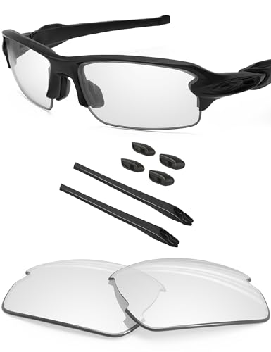 BlazerBuck Ersatzgläser und Socken-Set für Oakley Flak 2.0 OO9295 Sonnenbrille, High Definition Clear, Fit Flak 2.0 OO9295 59mm von BlazerBuck