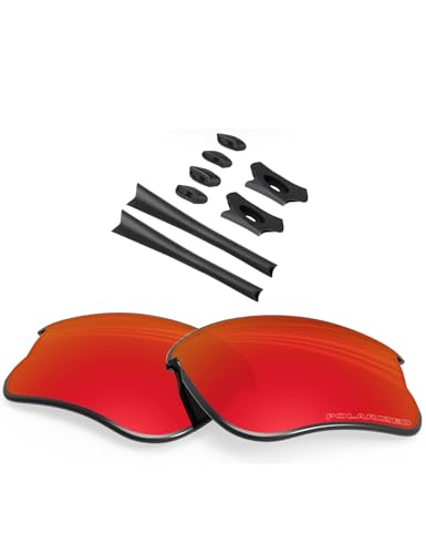BlazerBuck Anti-salz Polarisierte Ersatzgläser für Oakley Flak Jacket XLJ - Feuerrot von BlazerBuck