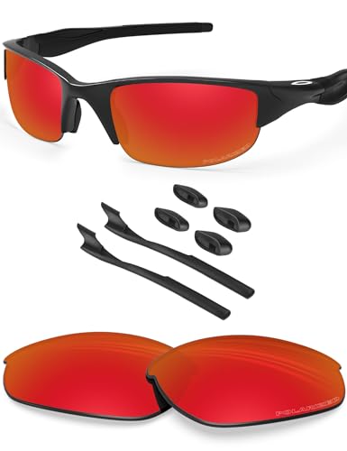 BlazerBuck Anti-salz Polarisierte Ersatzgläser für Oakley Half Jacket 2.0 OO9144 - Feuerrot von BlazerBuck