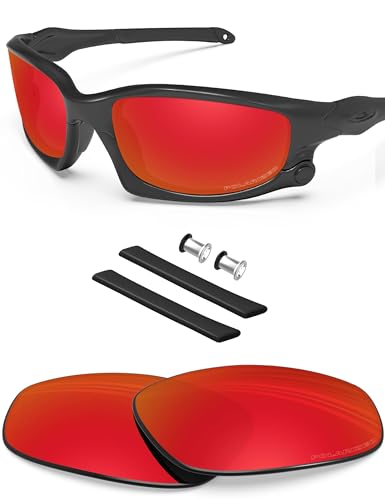 BlazerBuck Anti-salz Polarisierte Ersatzgläser für Oakley Split Jacket OO9099 - Feuerrot von BlazerBuck