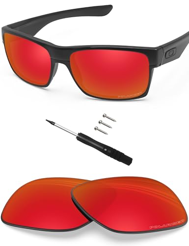 BlazerBuck Anti-salz Polarisierte Ersatzgläser für Oakley TwoFace OO9189 - Feuerrot von BlazerBuck