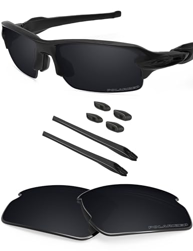 BlazerBuck Ersatzgläser und Socken-Set für Oakley Flak 2.0 OO9295 Sonnenbrille, Black Polarized von BlazerBuck