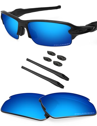 BlazerBuck Ersatzgläser und Socken-Set für Oakley Flak 2.0 OO9295 Sonnenbrille, Ice Blue Polarized von BlazerBuck