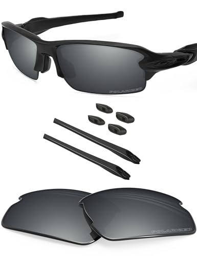 BlazerBuck Ersatzgläser und Socken-Set für Oakley Flak 2.0 OO9295 Sonnenbrille, Silver Chrome Polarized von BlazerBuck