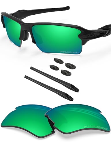 BlazerBuck Ersatzgläser & Socken-Set für Oakley Flak 2.0 XL OO9188 Sonnenbrille, Emerald Green Polarized von BlazerBuck