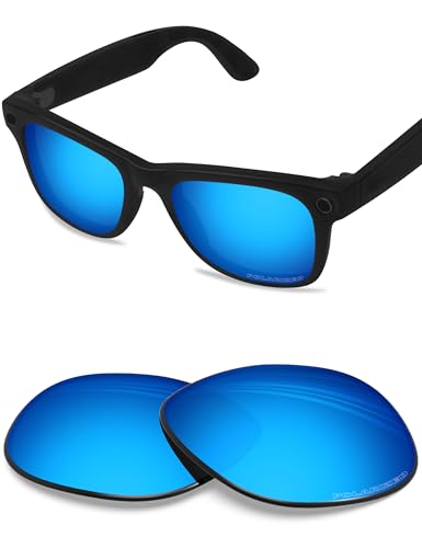 BlazerBuck Polarisierte Ersatzgläser für RayBan Meta Wayfarer RW4008 Brillen gegen Salz, Eisblau, polarisiert, 0 von BlazerBuck