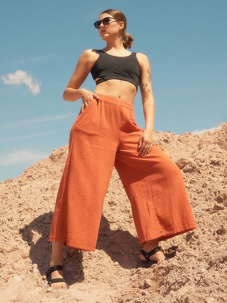 bleed Sheersugger Hose Orange-Braun von Bleed