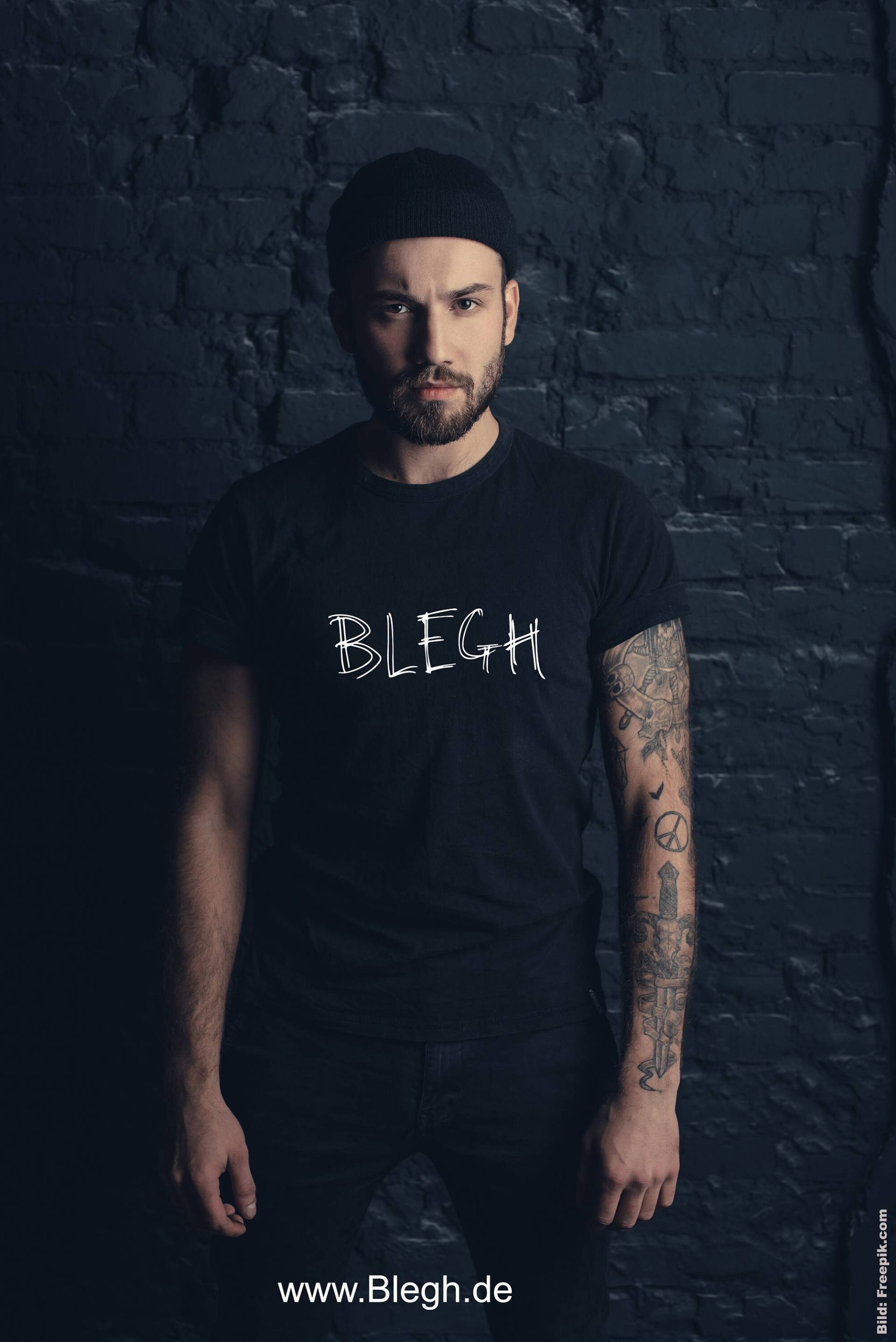 Herren T-Shirt Blegh, Metalcore, Elder Emo, Heavy Metal von BleghDE