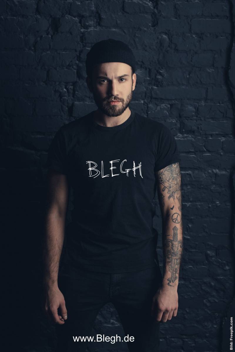 Herren T-Shirt Blegh, Metalcore, Elder Emo, Heavy Metal von BleghDE