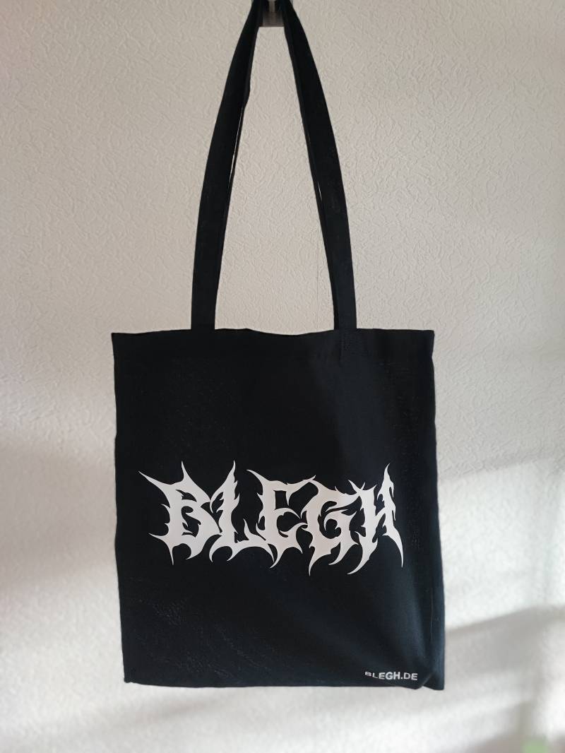 Jutebeutel Tragetasche Blegh Stofftasche Beutel Schwarz Metalcore Heavy Metal Merchandise Bandshirt Geschenk Gothic von BleghDE