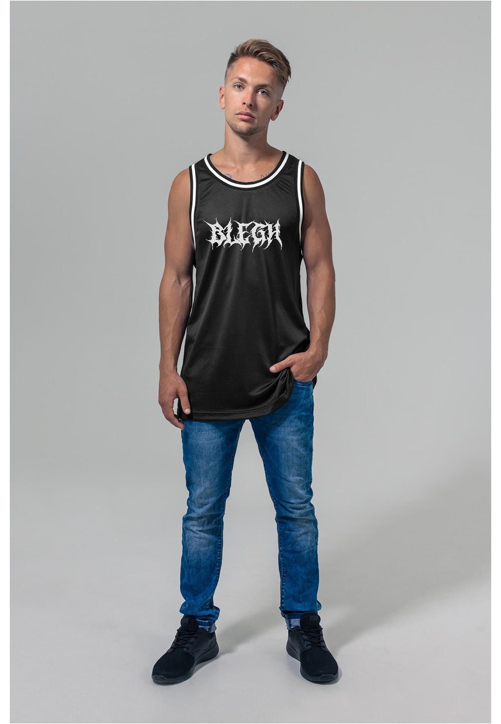 Trikot Sportshirt Basketball Blegh Moshpit Metalhead Heavymetal Hardcore Mesh Shirt von BleghDE